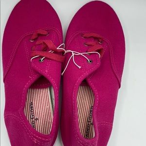 NWOT Faded Glory pink canvas tennis shoes